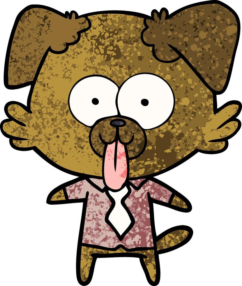 cartoon dog with tongue sticking out vector