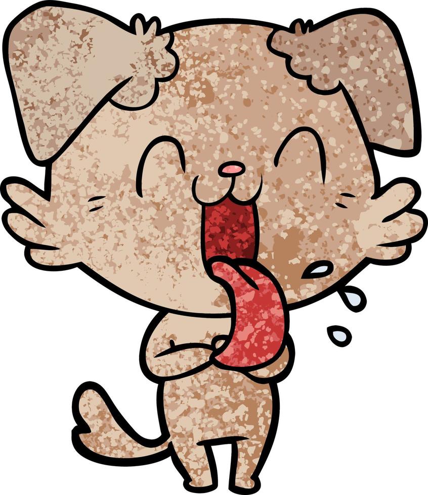cartoon panting dog vector