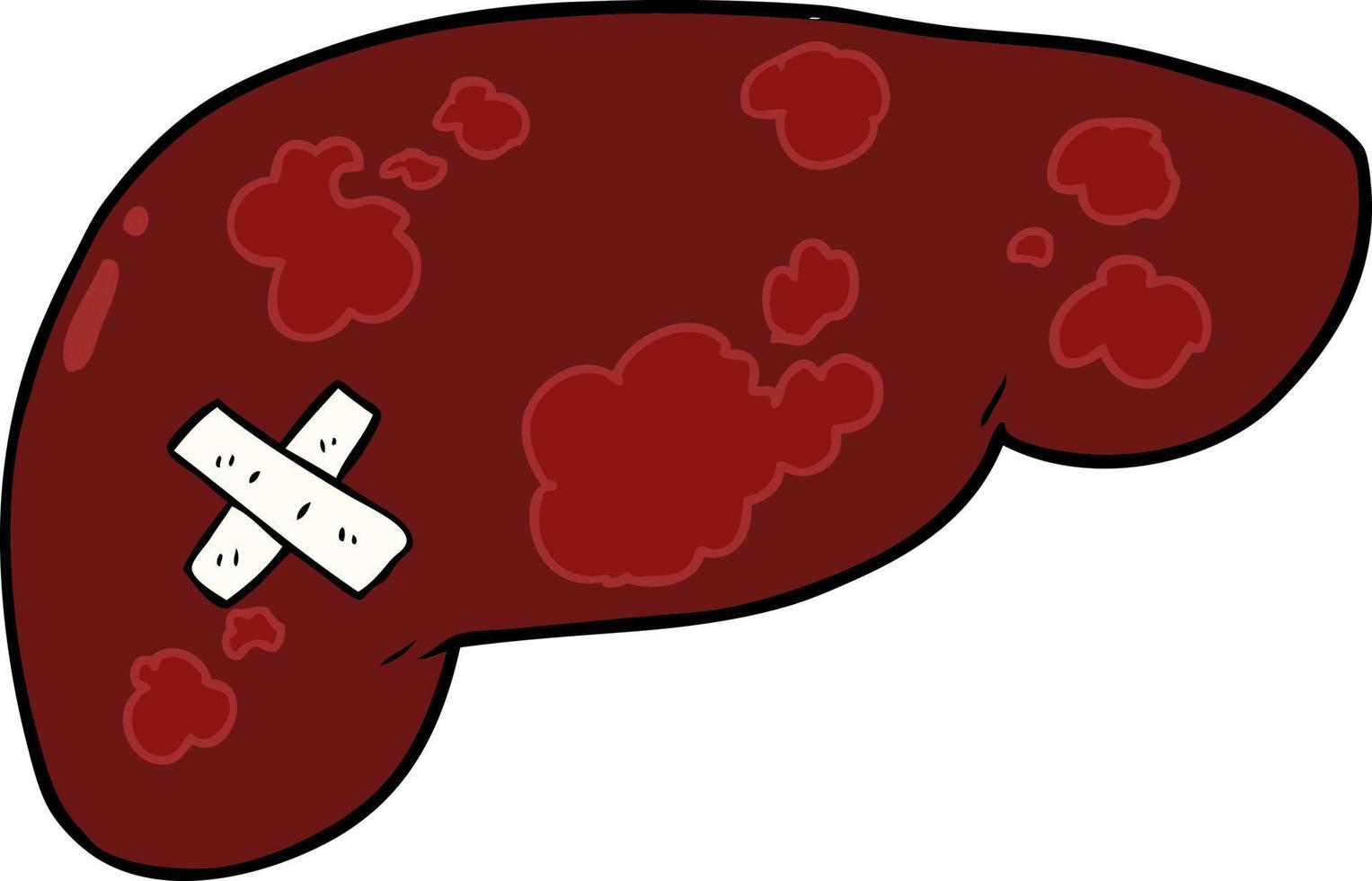 cartoon unhealthy liver vector