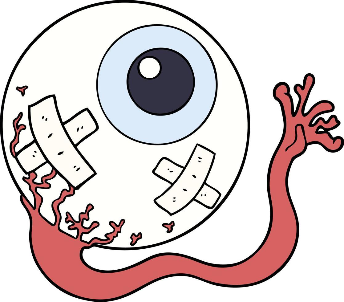 cartoon injured eyeball vector