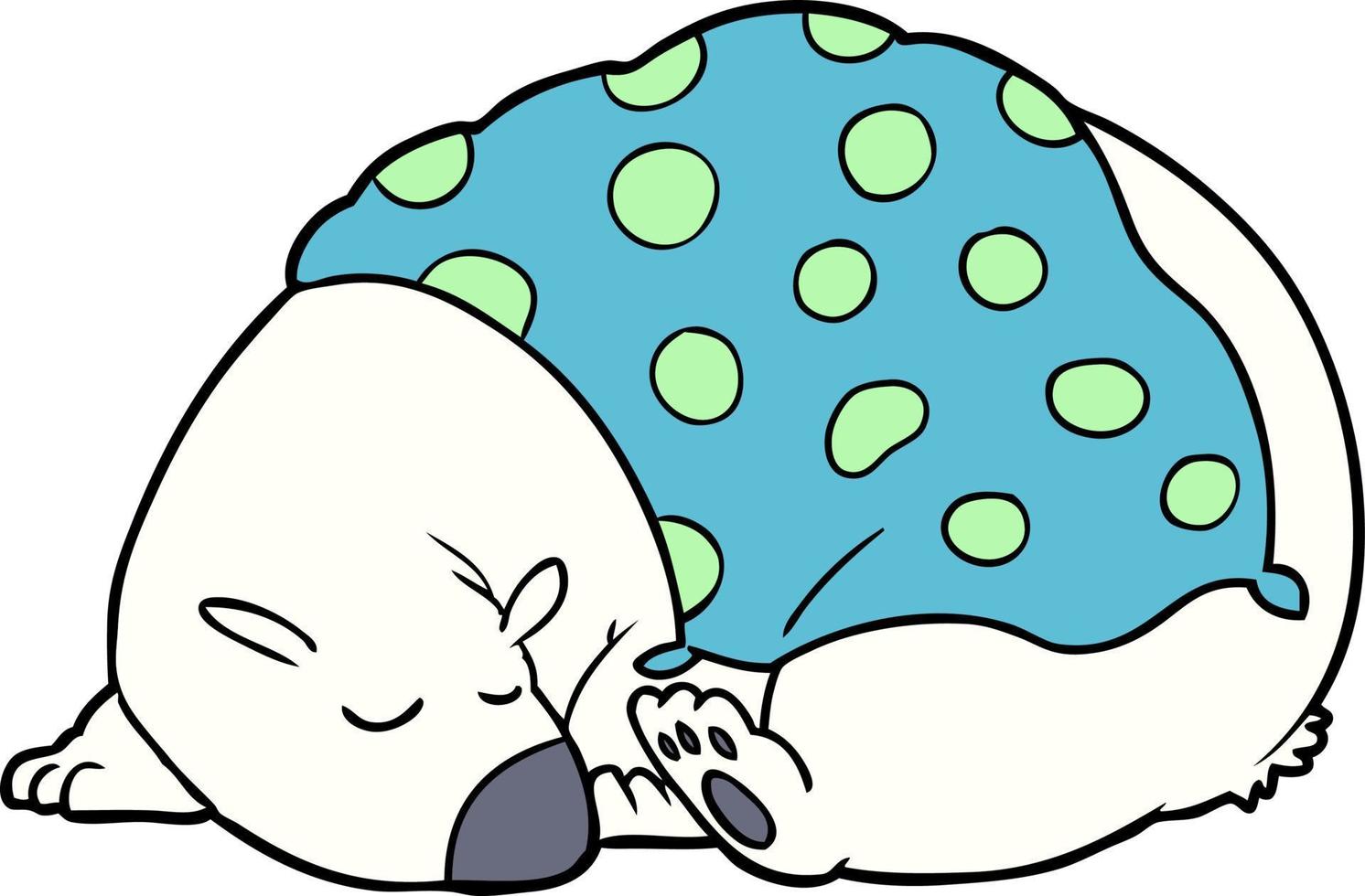 cartoon polar bear sleeping vector