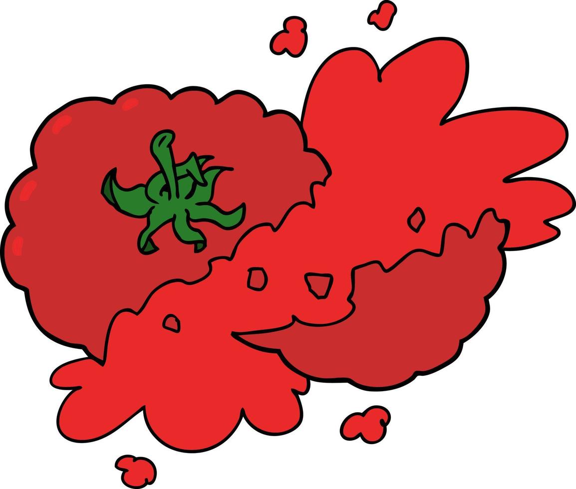 tomate aplastado de dibujos animados vector