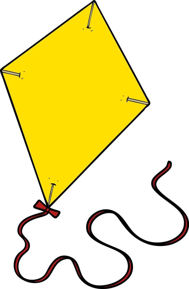 cartoon flying kite vector