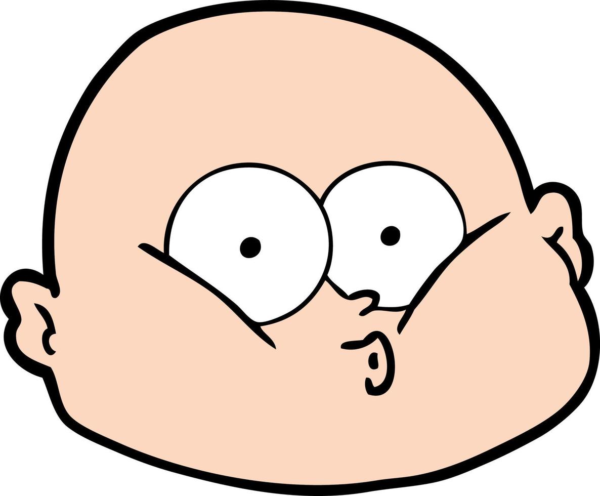 cartoon curious bald man vector