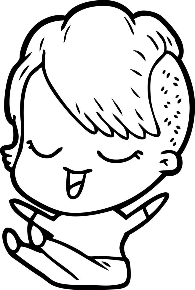 happy cartoon girl vector