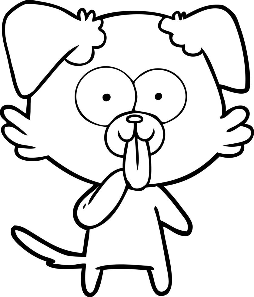 cartoon dog with tongue sticking out vector