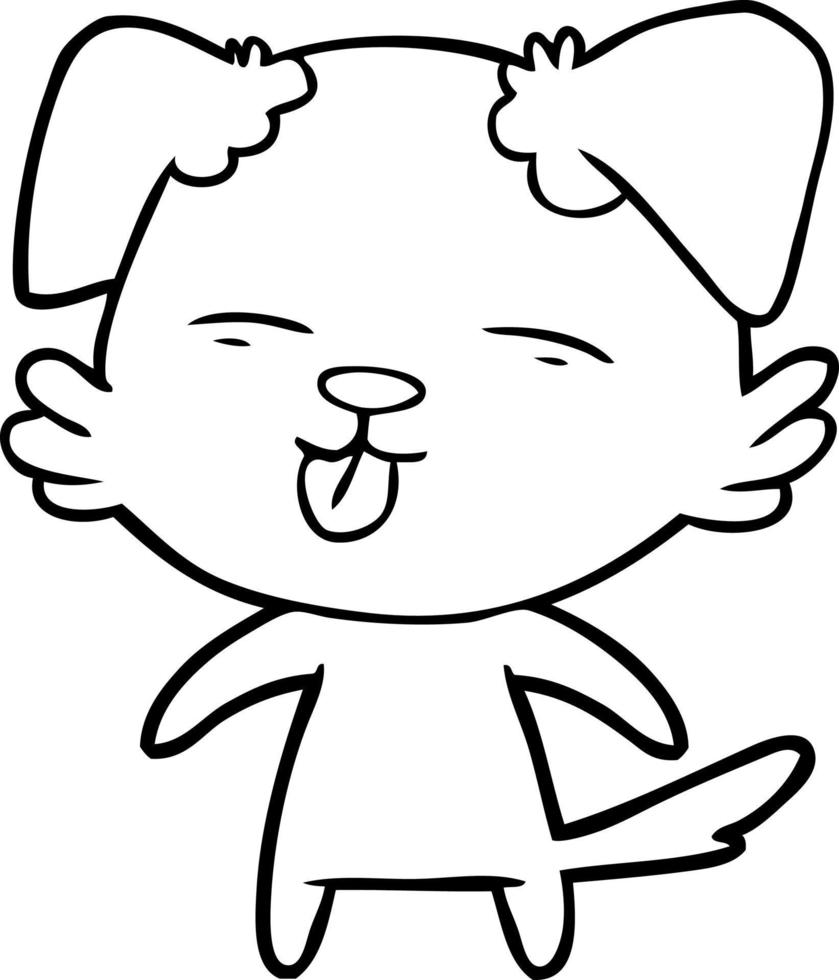 cartoon dog sticking out tongue vector
