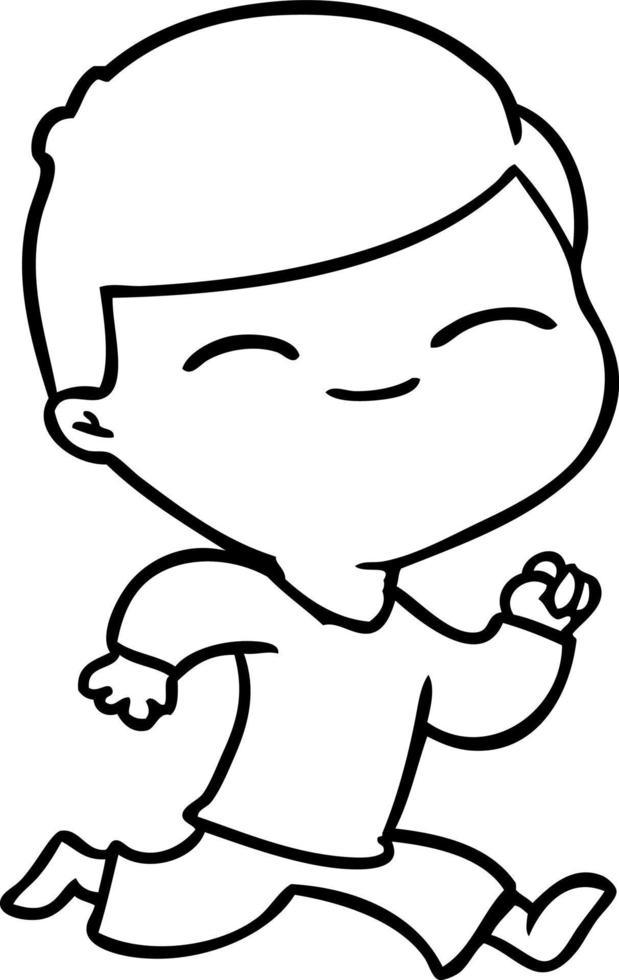 cartoon smiling boy running vector