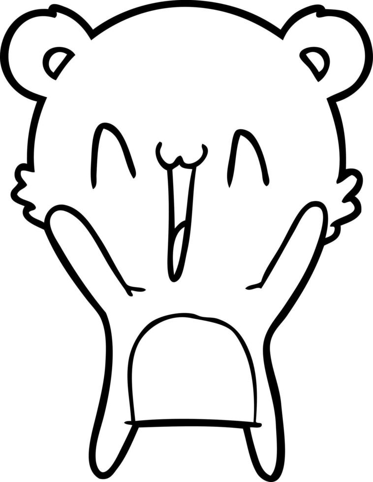 happy bear cartoon vector