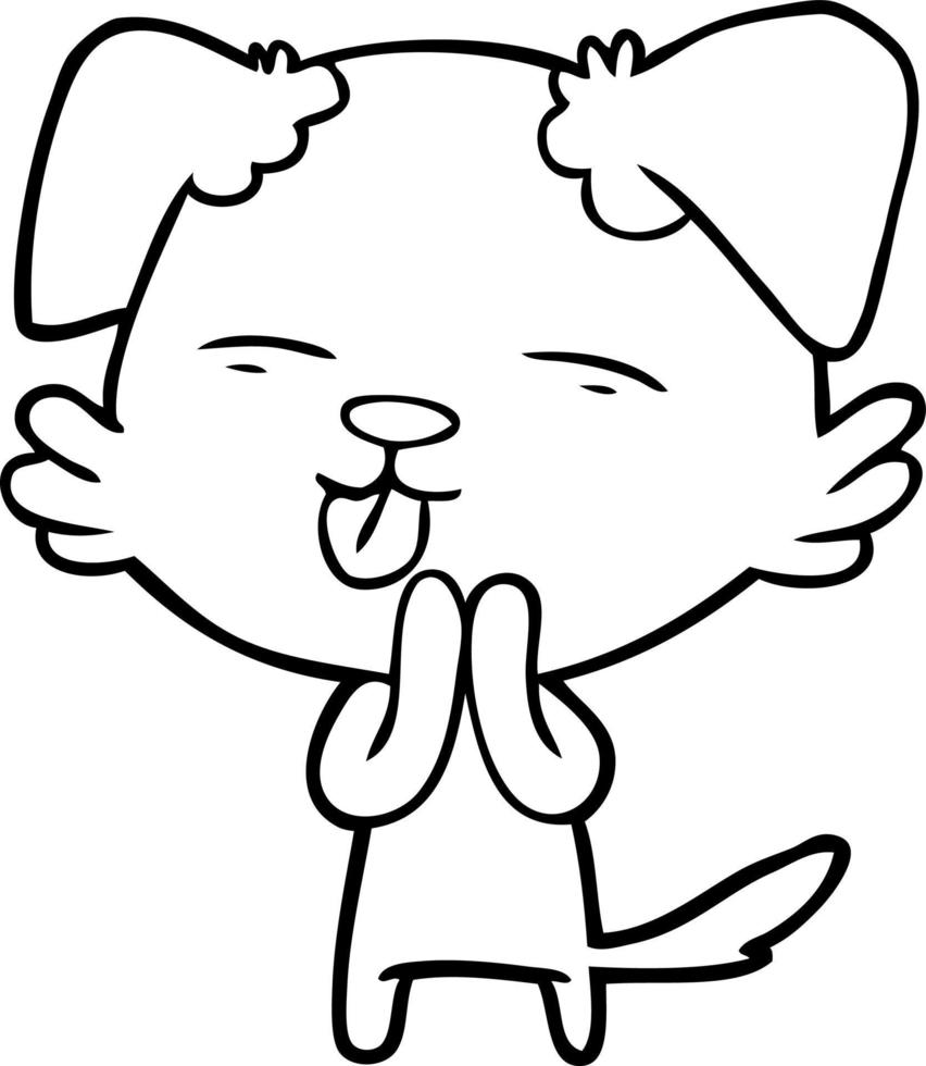 cartoon dog sticking out tongue vector