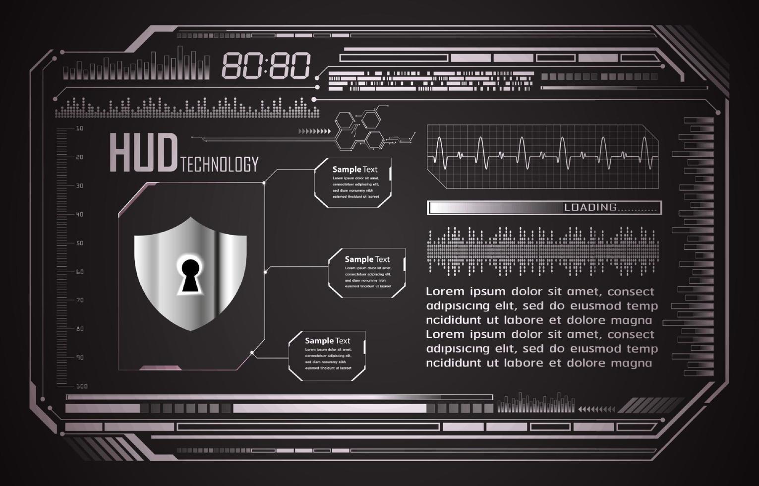 Modern Cybersecurity Technology Background with padlock vector