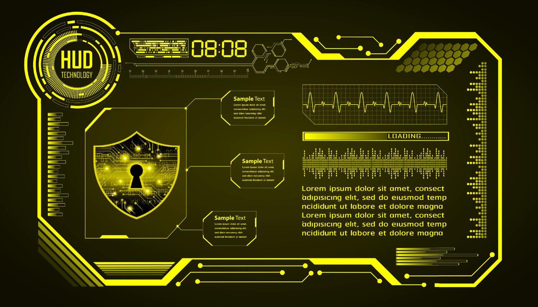 Fondo de tecnología moderna de ciberseguridad con candado vector