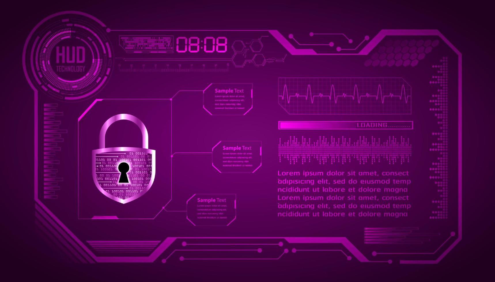 Cybersecurity Modern Technology Background with padlock vector