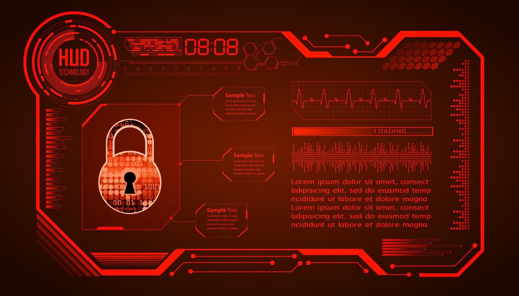 Fondo de tecnología moderna de ciberseguridad con candado vector