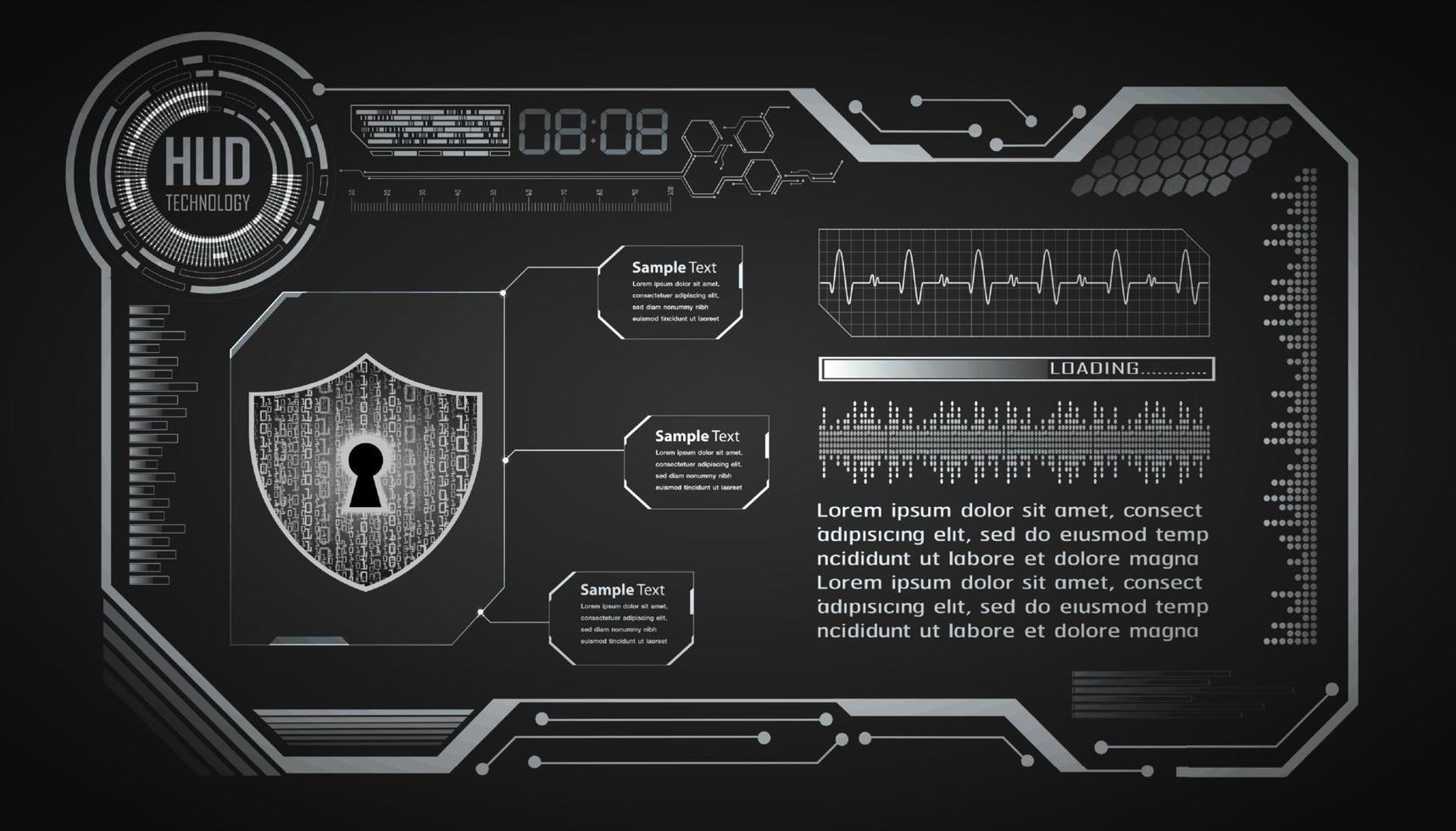 Fondo de tecnología moderna de ciberseguridad con candado vector