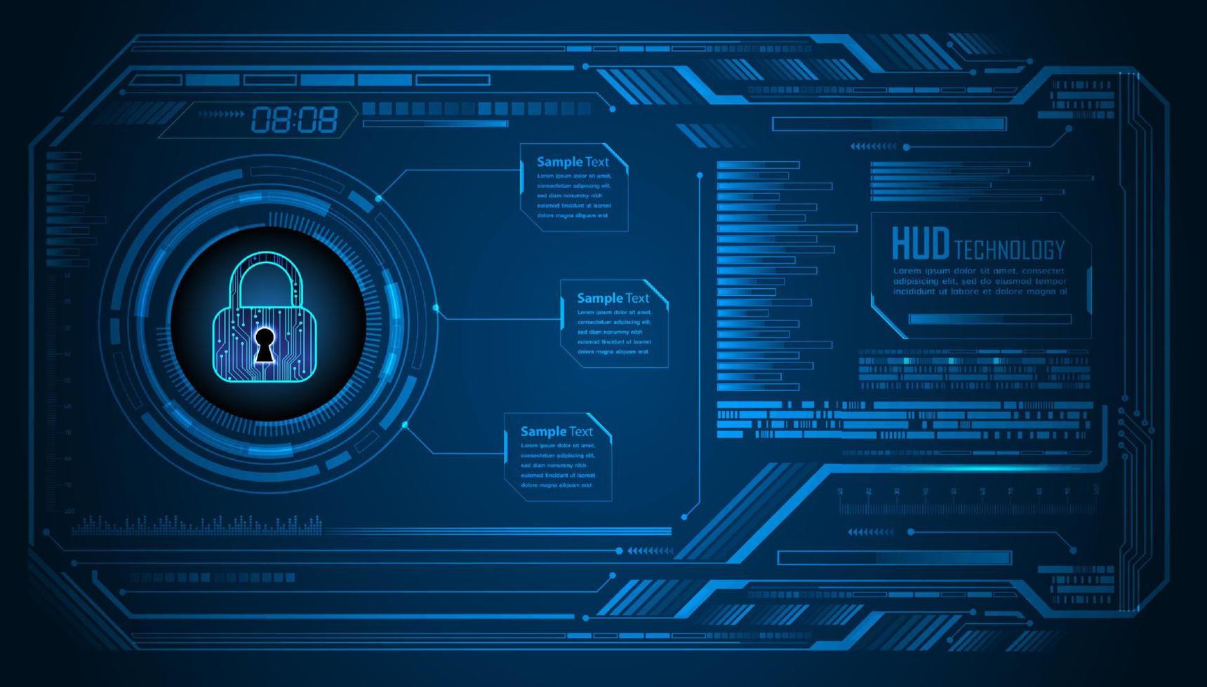 Modern Cybersecurity Technology Background with padlock vector