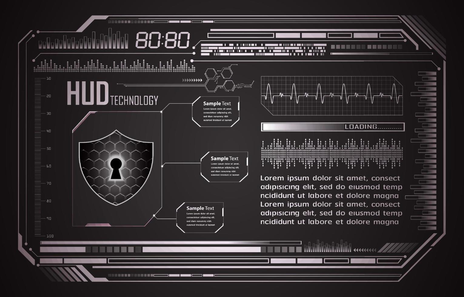 Modern Cybersecurity Technology Background with padlock vector