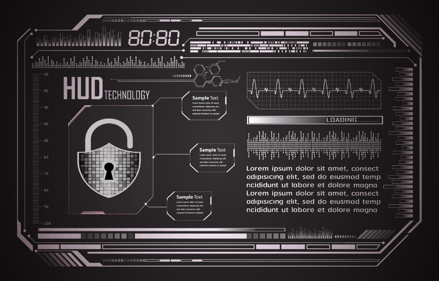 Modern Cybersecurity Technology Background with padlock vector