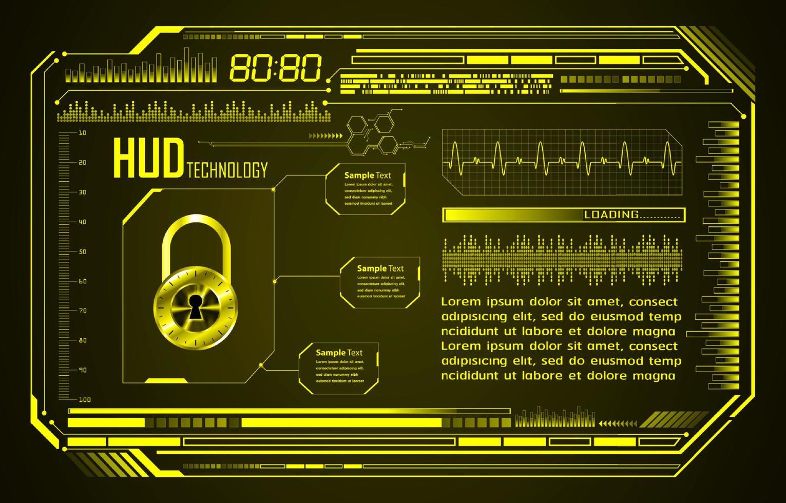 Fondo de tecnología de ciberseguridad moderna con candado vector