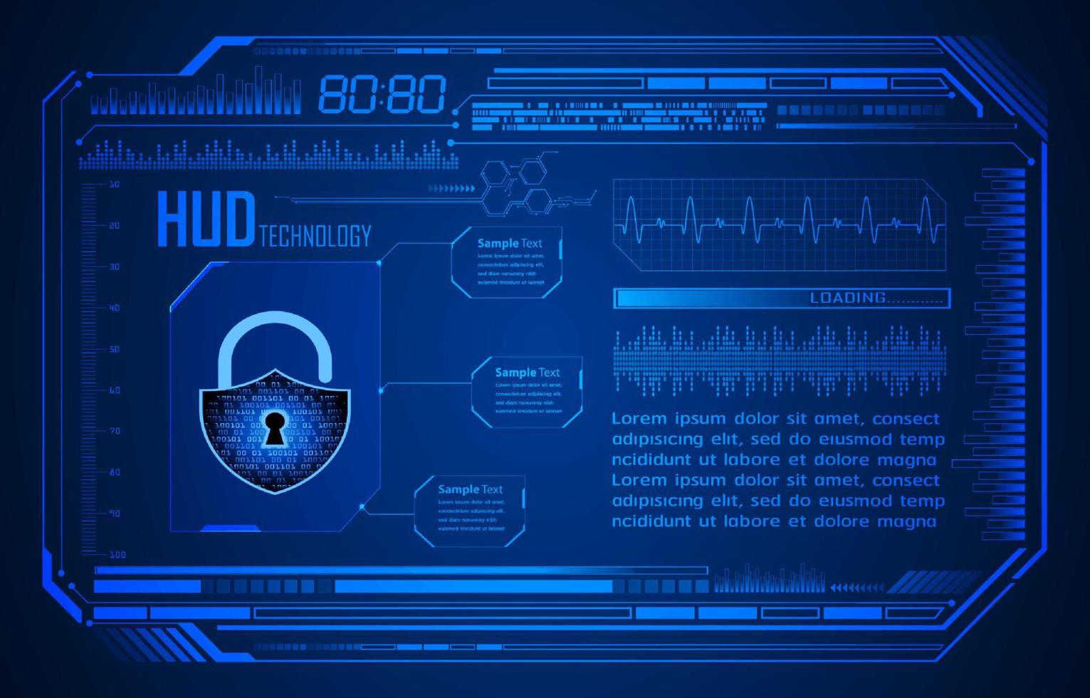 Modern Cybersecurity Technology Background with padlock vector