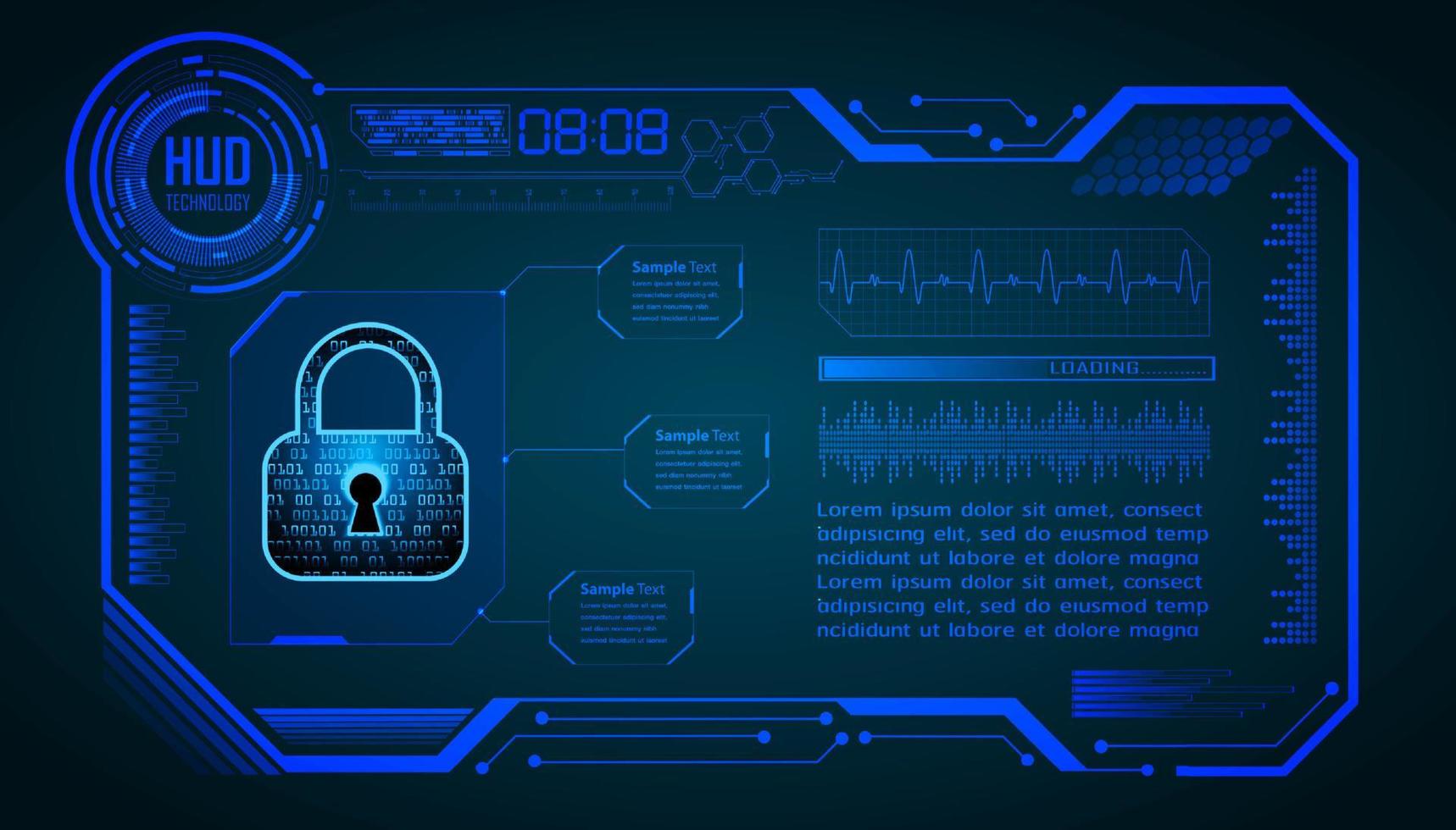 Cybersecurity Modern Technology Background with padlock vector