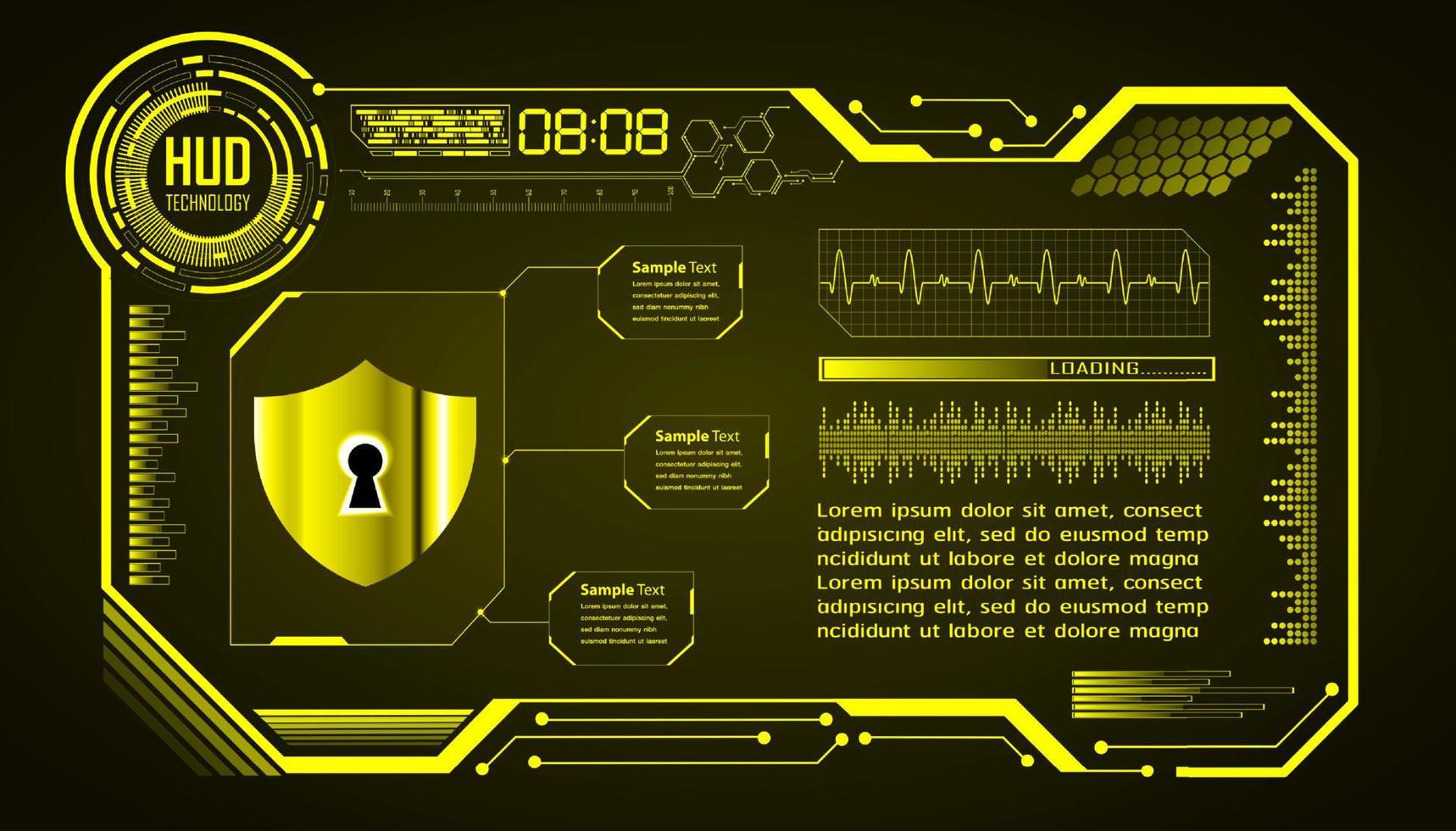 Fondo de tecnología moderna de ciberseguridad con candado vector