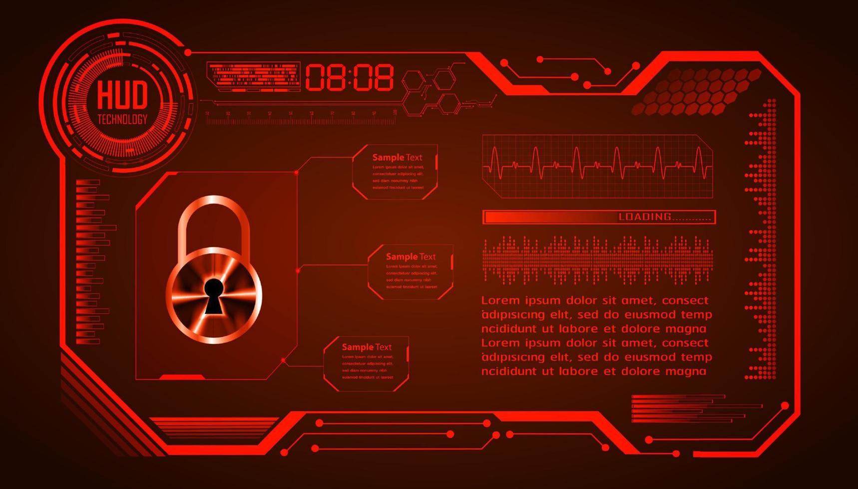 Fondo de tecnología moderna de ciberseguridad con candado vector