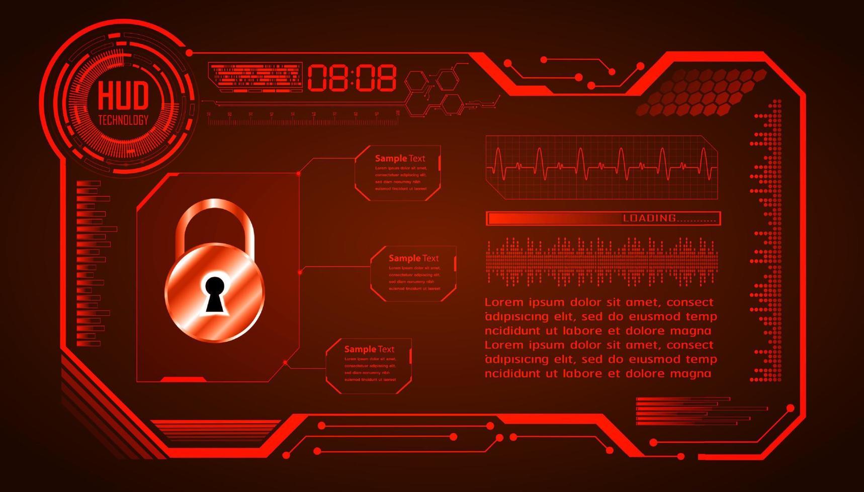 Fondo de tecnología moderna de ciberseguridad con candado vector