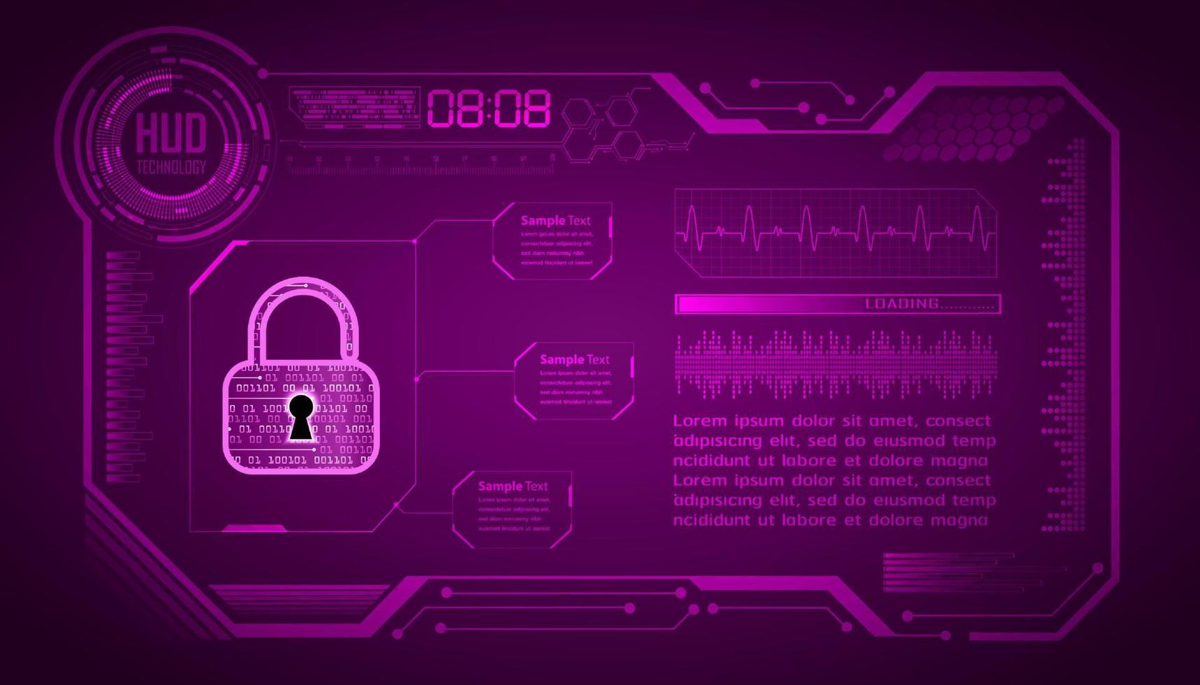 Fondo de tecnología moderna de ciberseguridad con candado vector