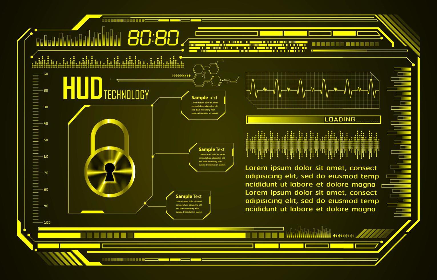 Modern Cybersecurity Technology Background with padlock vector