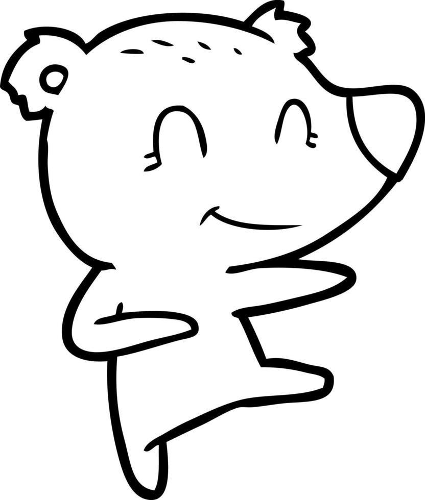 smiling dancing bear cartoon vector