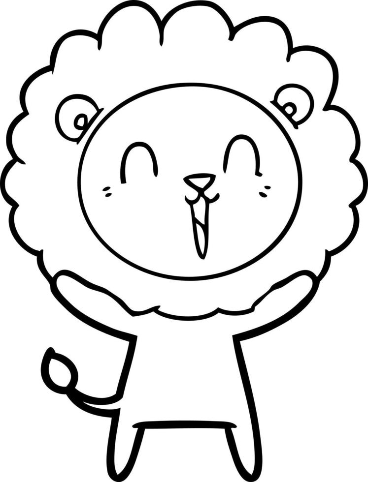 laughing lion cartoon vector
