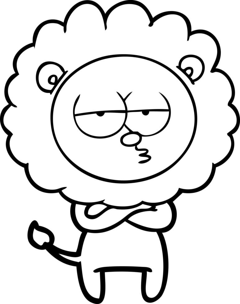cartoon tired lion vector