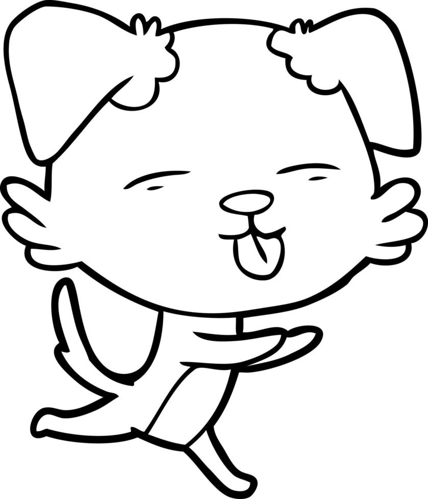 cartoon dog sticking out tongue vector