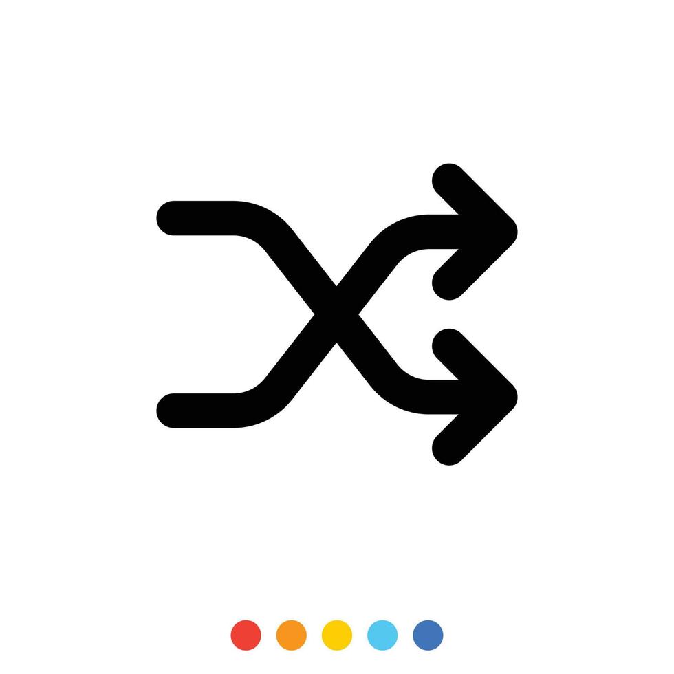 Black cross arrow icon, Vector. vector