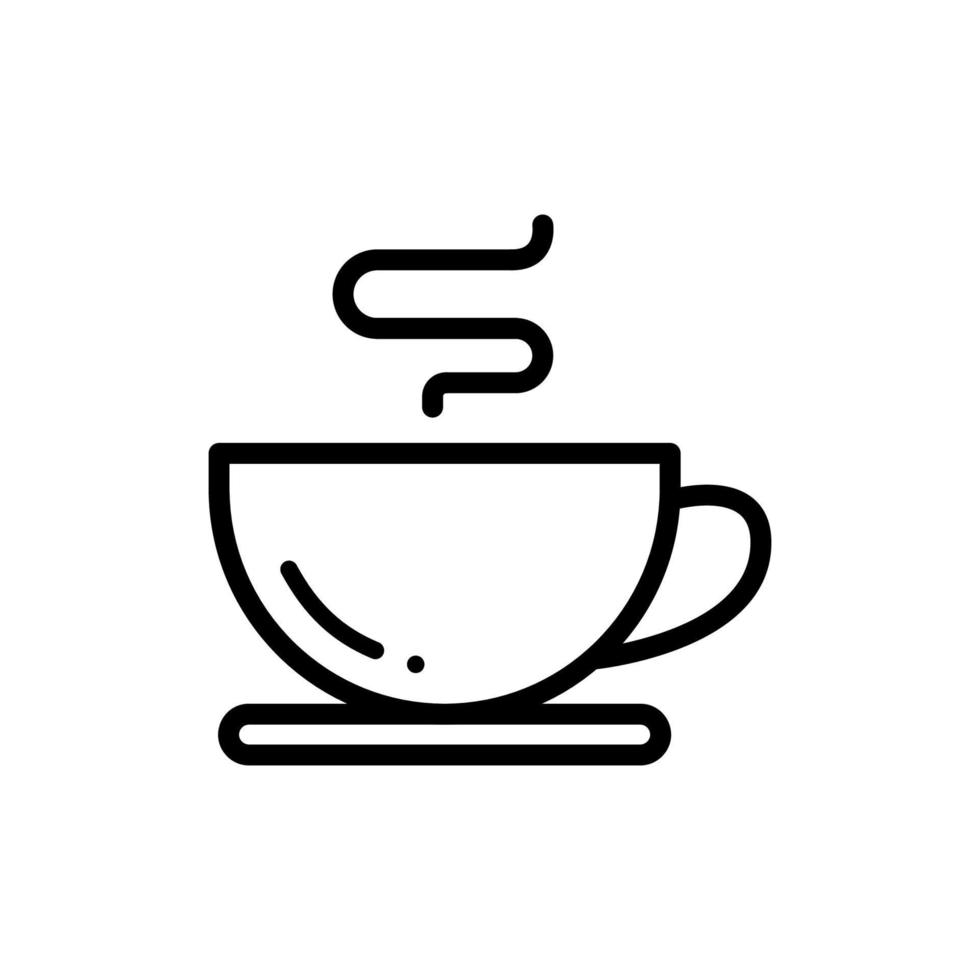 icono de línea delgada de vector de taza de café.