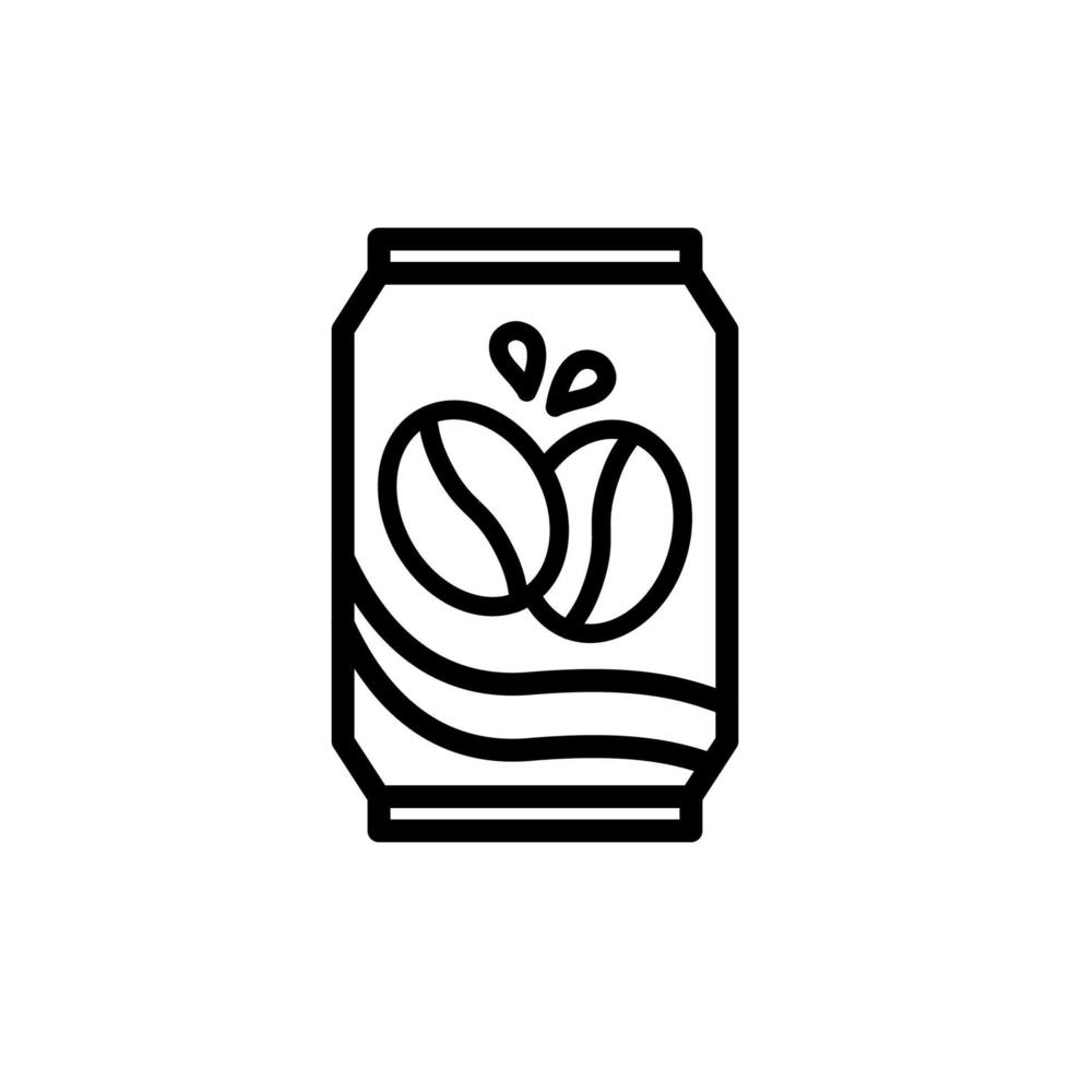 Canned coffee vector thin line icon.