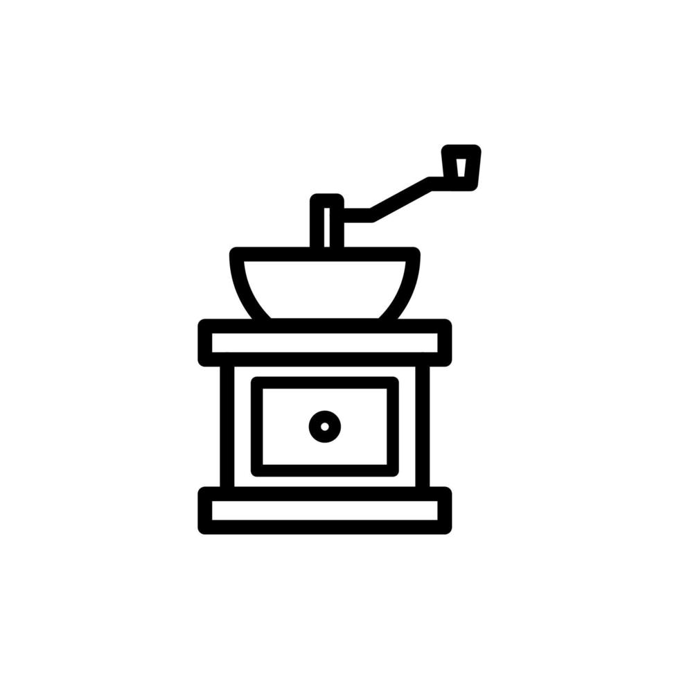 Coffee grinder vector thin line icon.