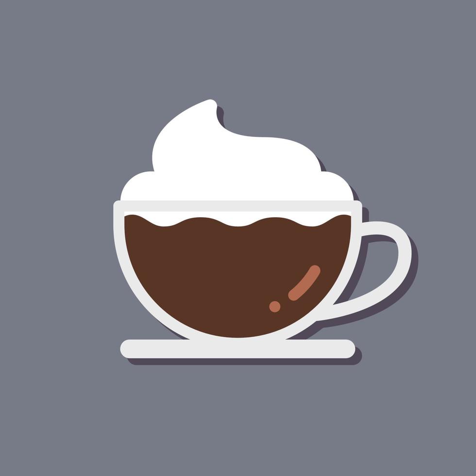 Coffee mocha or cappuccino, icon, Vector, Illustration. vector