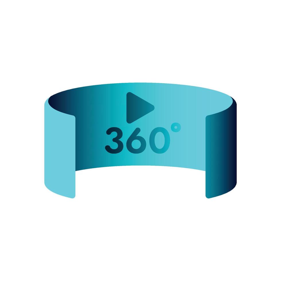 Panorama 360 degree multimedia player, Icon, Vector, Illustration. vector