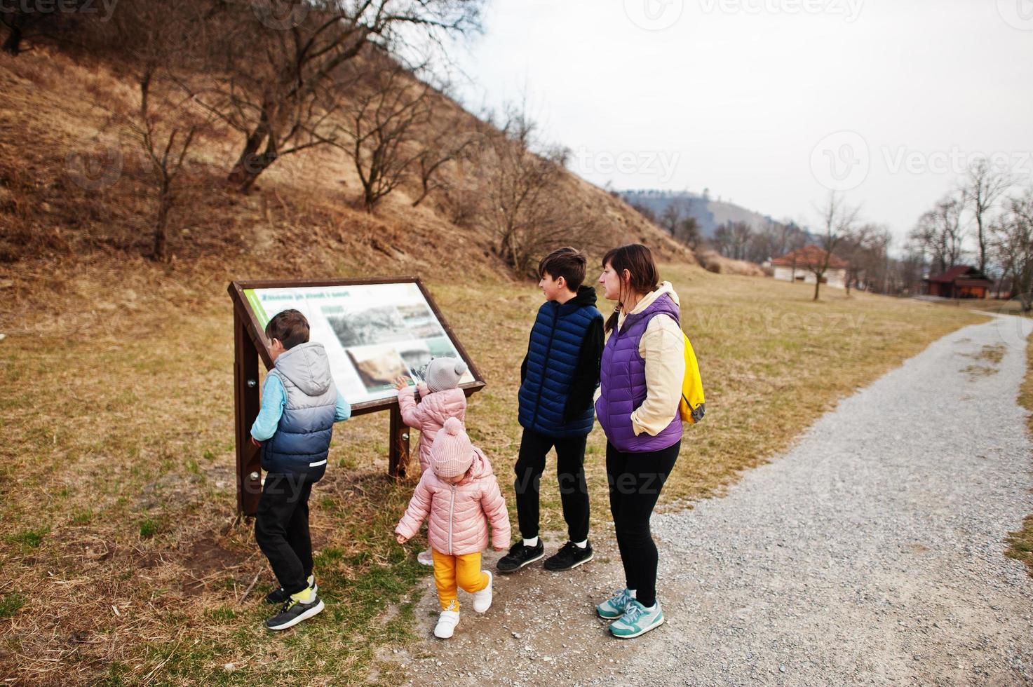 Family at Turold science trail, Mikulov, Czech Republik. photo