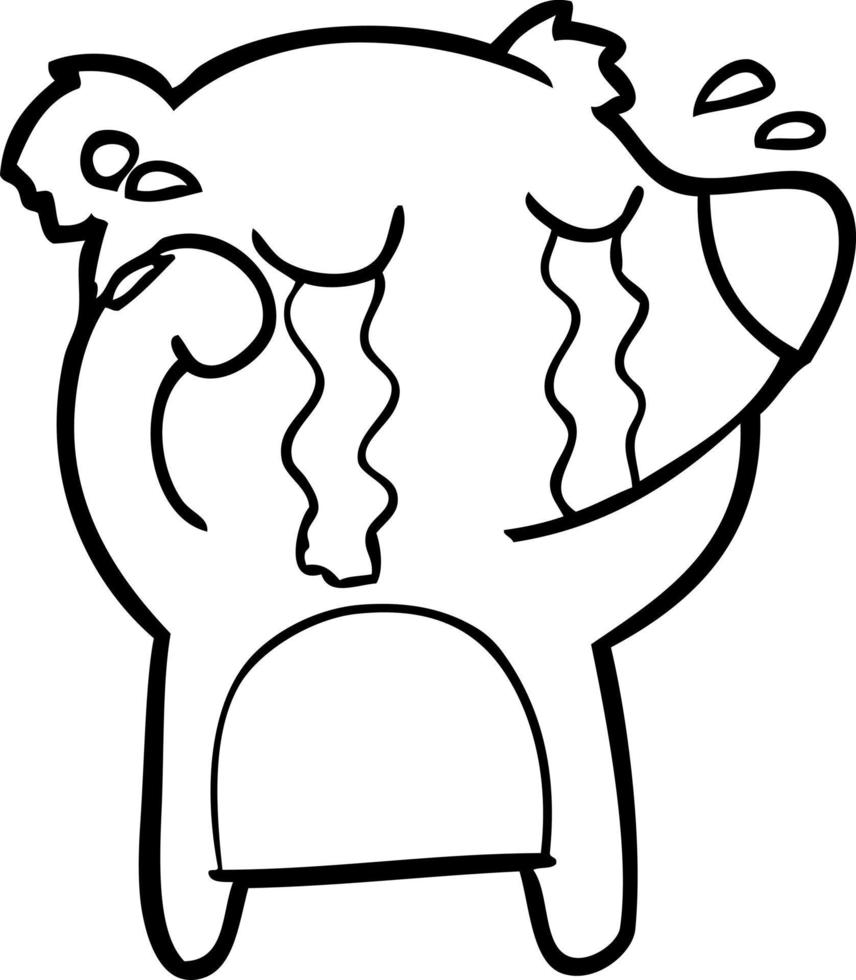 cartoon crying bear vector