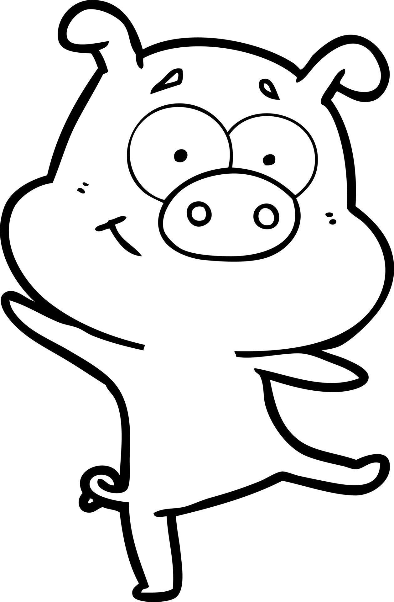 happy cartoon pig dancing 12397275 Vector Art at Vecteezy