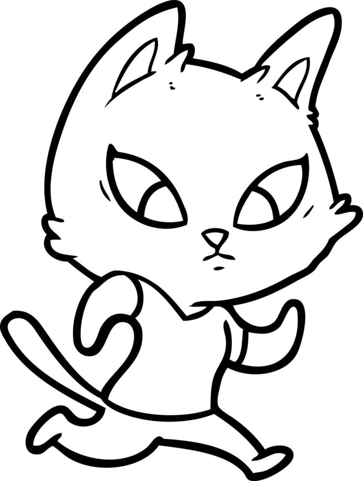 confused cartoon cat vector