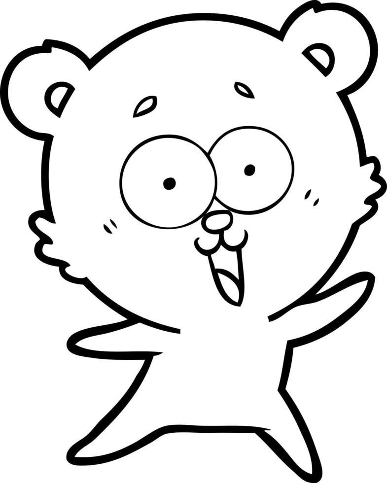 laughing teddy  bear cartoon vector