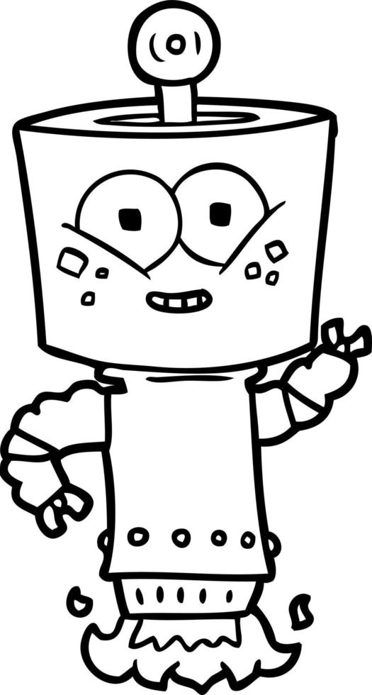 happy cartoon robot 12397320 Vector Art at Vecteezy