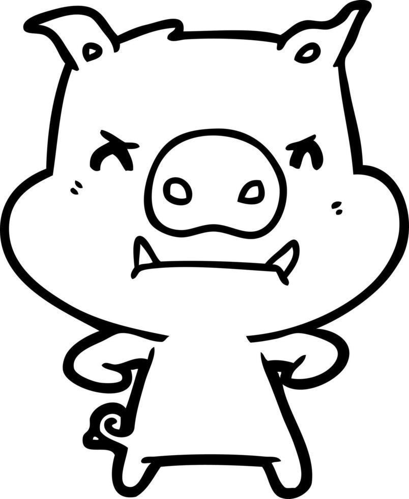 angry cartoon pig vector