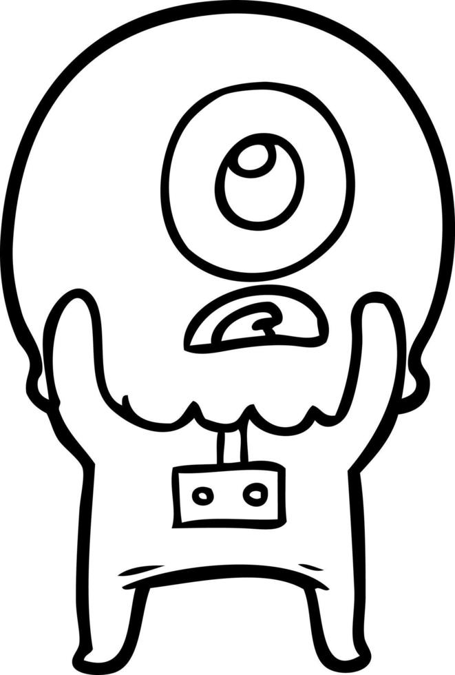 cartoon cyclops alien spaceman vector