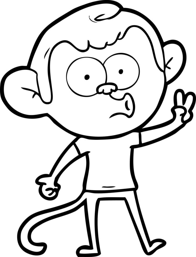 cartoon hooting monkey vector
