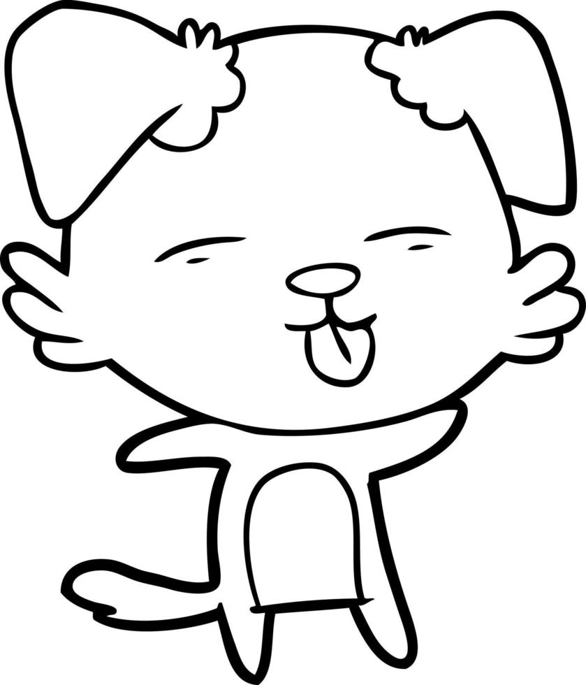 cartoon dog sticking out tongue vector